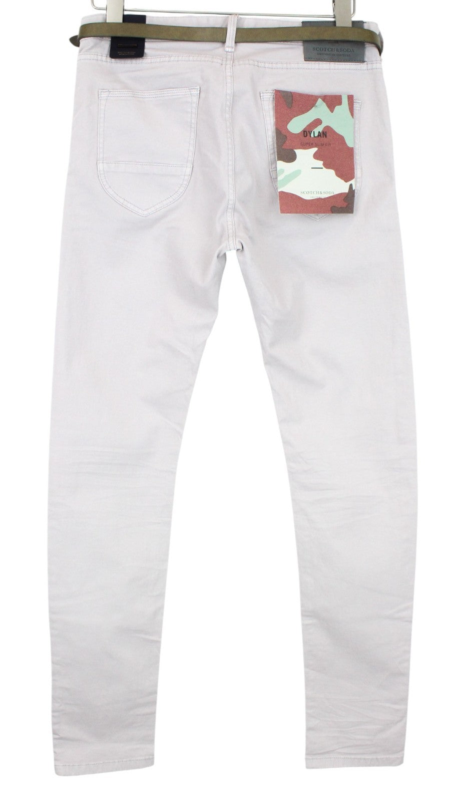 SCOTCH & SODA Dylan Men Trousers W30/L32 Super Slim Beige Chino Classic Stretch