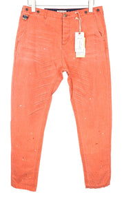 SCOTCH & SODA Baker Men Trousers W31/L32 Loose Taper Coral Chino Non-Stretch