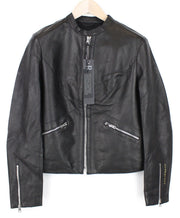 REPLAY Women Jacket M Black Pure Lambskin Leather Biker Zipped Lined RRP€399