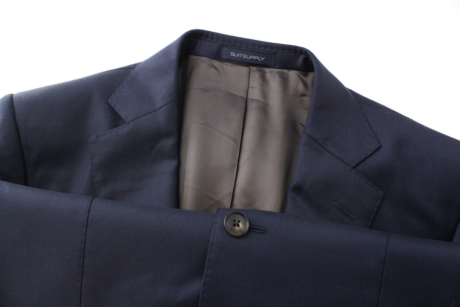SUITSUPPLY Napoli Men Suit UK36R Blue 2-Piece Formal Pure Wool Twill Classic