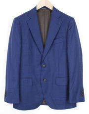SUITSUPPLY Lazio Men Blazer UK40R Blue Glen Check Slim Perennial Wool S110s