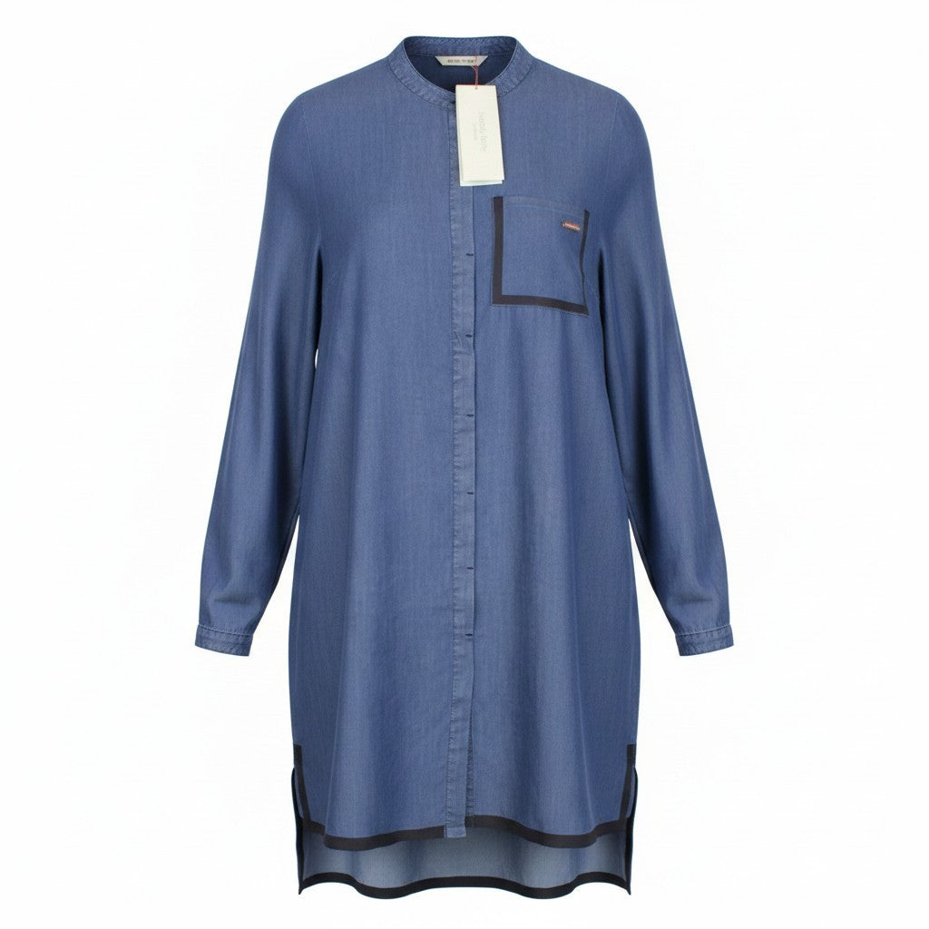 SWEATY BETTY Kvasir Luxe Women Dress S Blue Shirt-Style Denim Light Cotton Blend