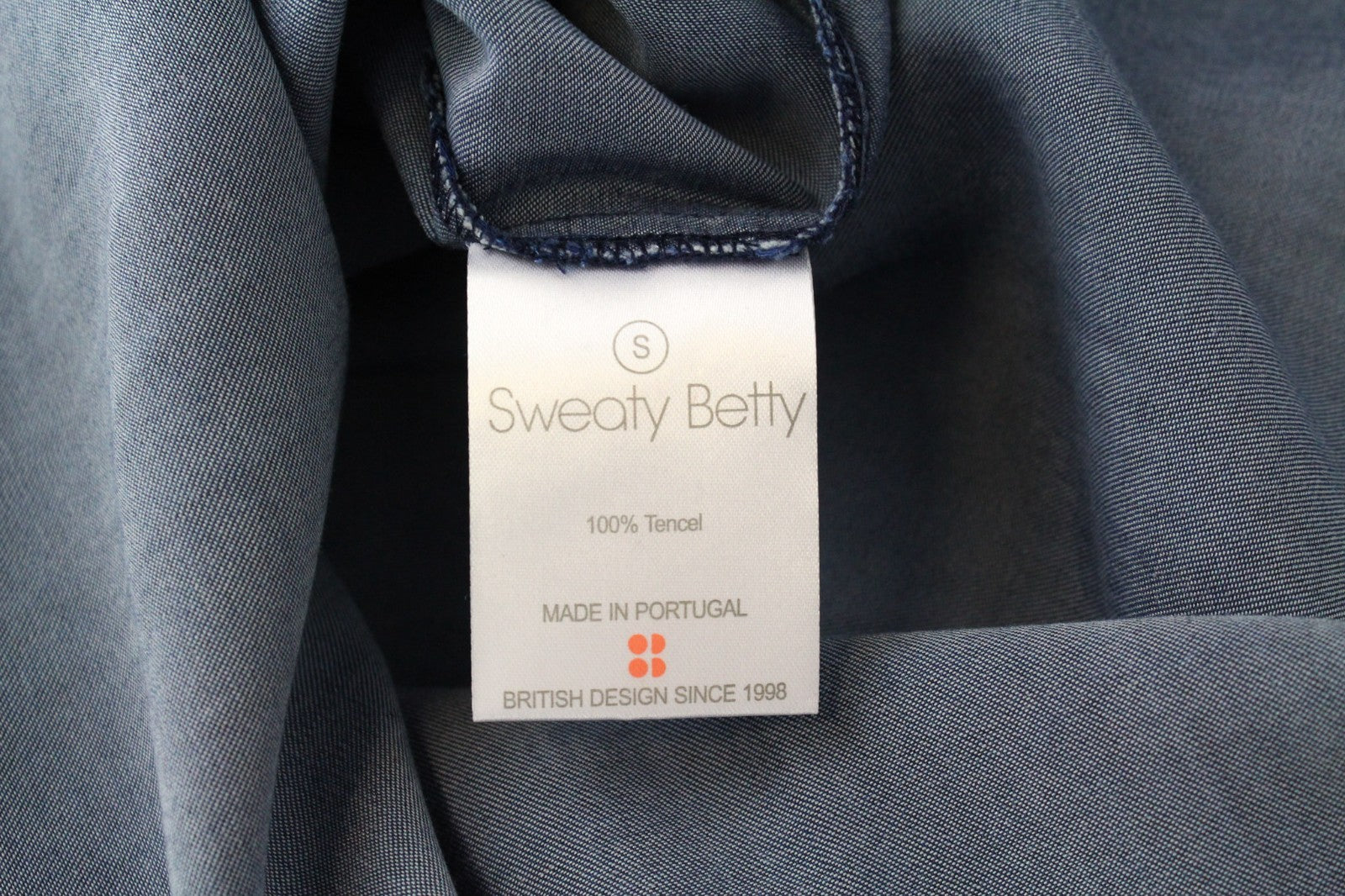 SWEATY BETTY Kvasir Luxe Women Dress S Blue Shirt-Style Denim Light Cotton Blend