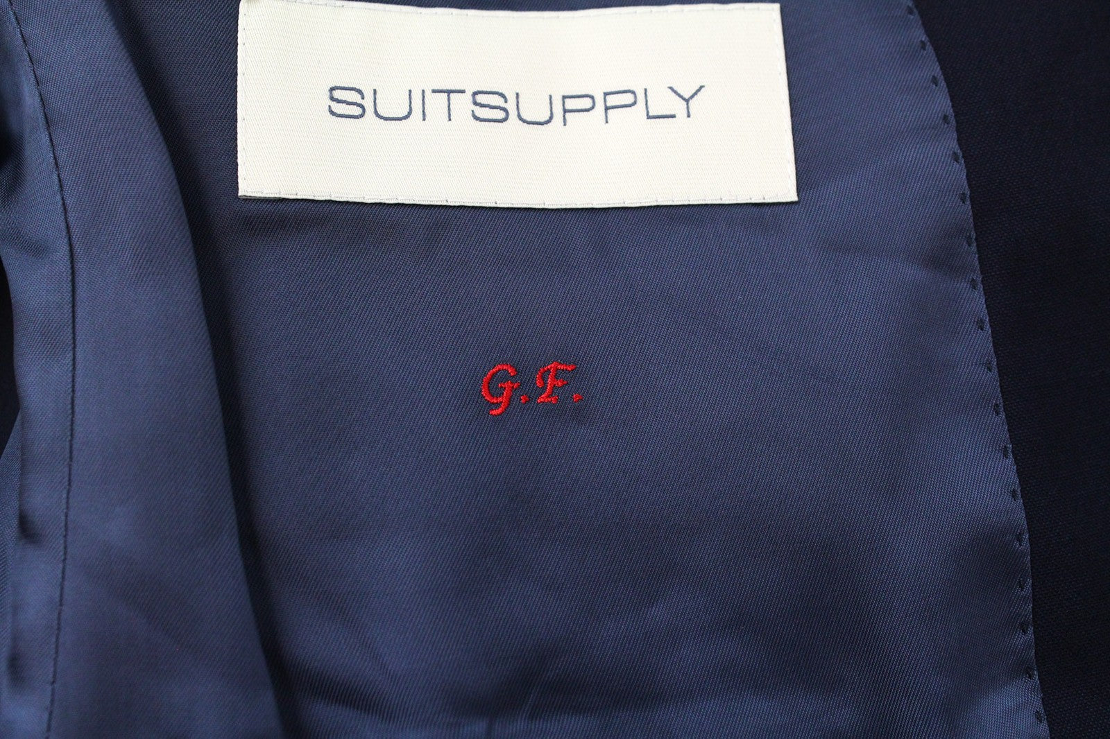 SUITSUPPLY La Spalla Men Suit UK38R Slim 2-Piece Blue Pure Wool S120 Formal