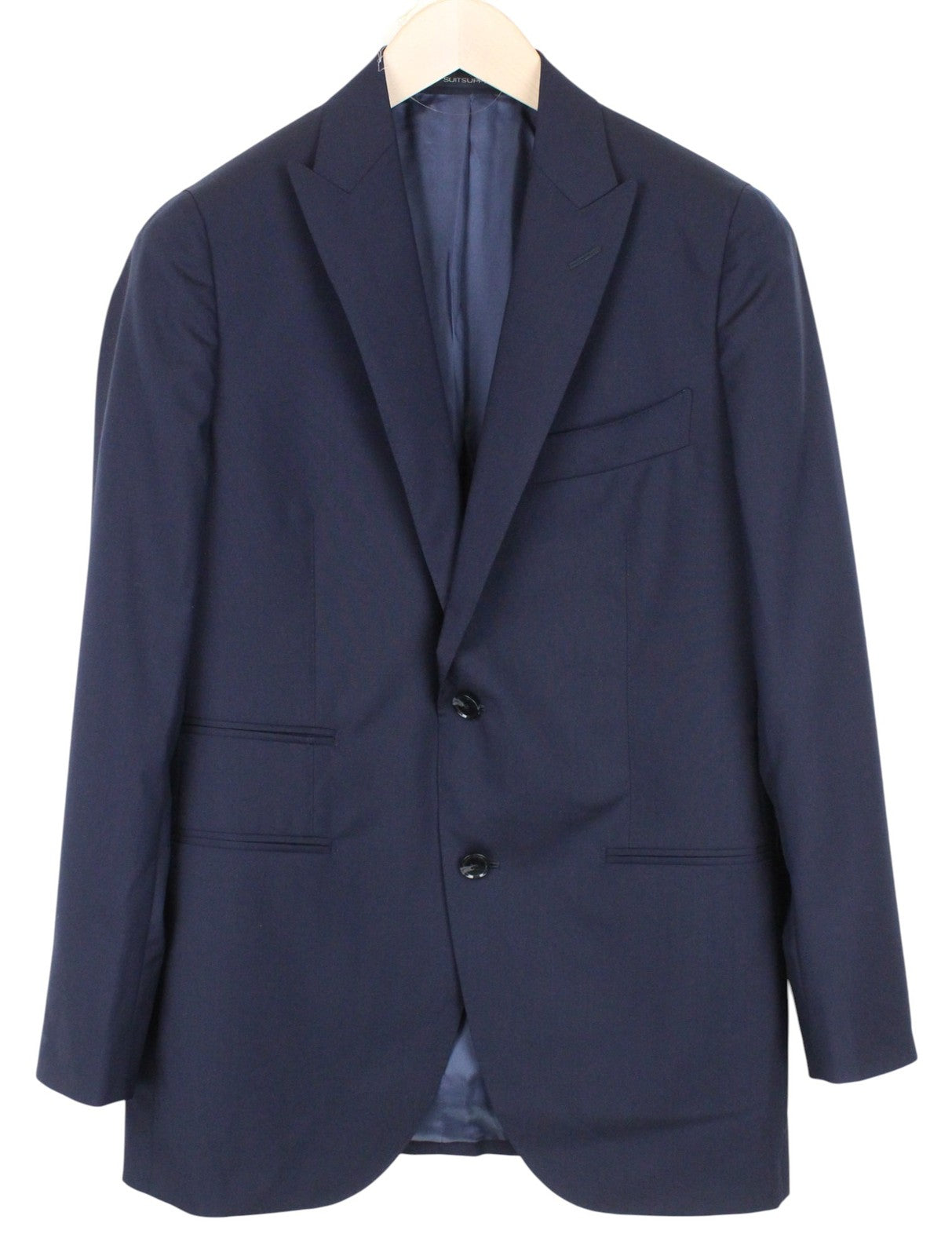 SUITSUPPLY La Spalla Men Suit UK38R Slim 2-Piece Blue Pure Wool S120 Formal