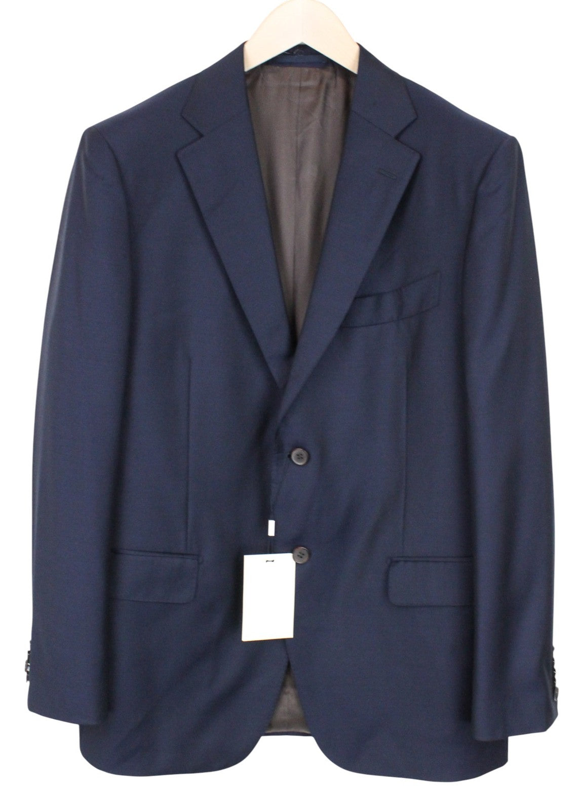 SUITSUPPLY Napoli Men Suit UK44R 2-Piece Melange Navy Pure Wool S110 Formal