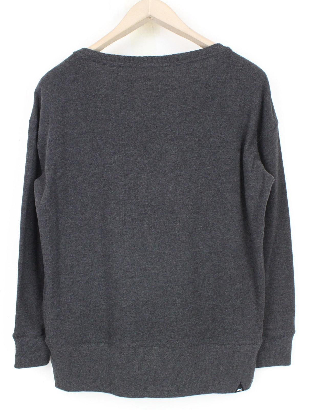 DENHAM Showa Women Jumper XS Melange Charcoal Grey V-Neck Sweater Tight-Knitted