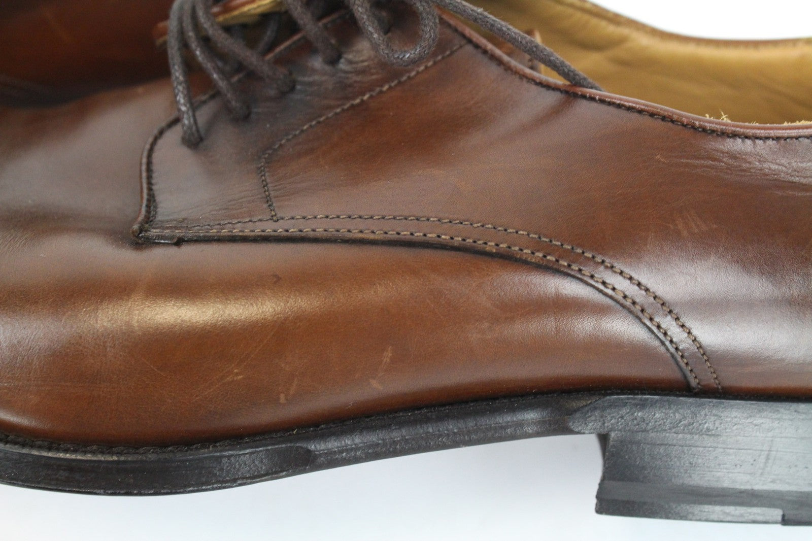 SUITSUPPLY Men Shoes EU40 Mid-Brown Lace Up Formal Calf Leather Derby Classic
