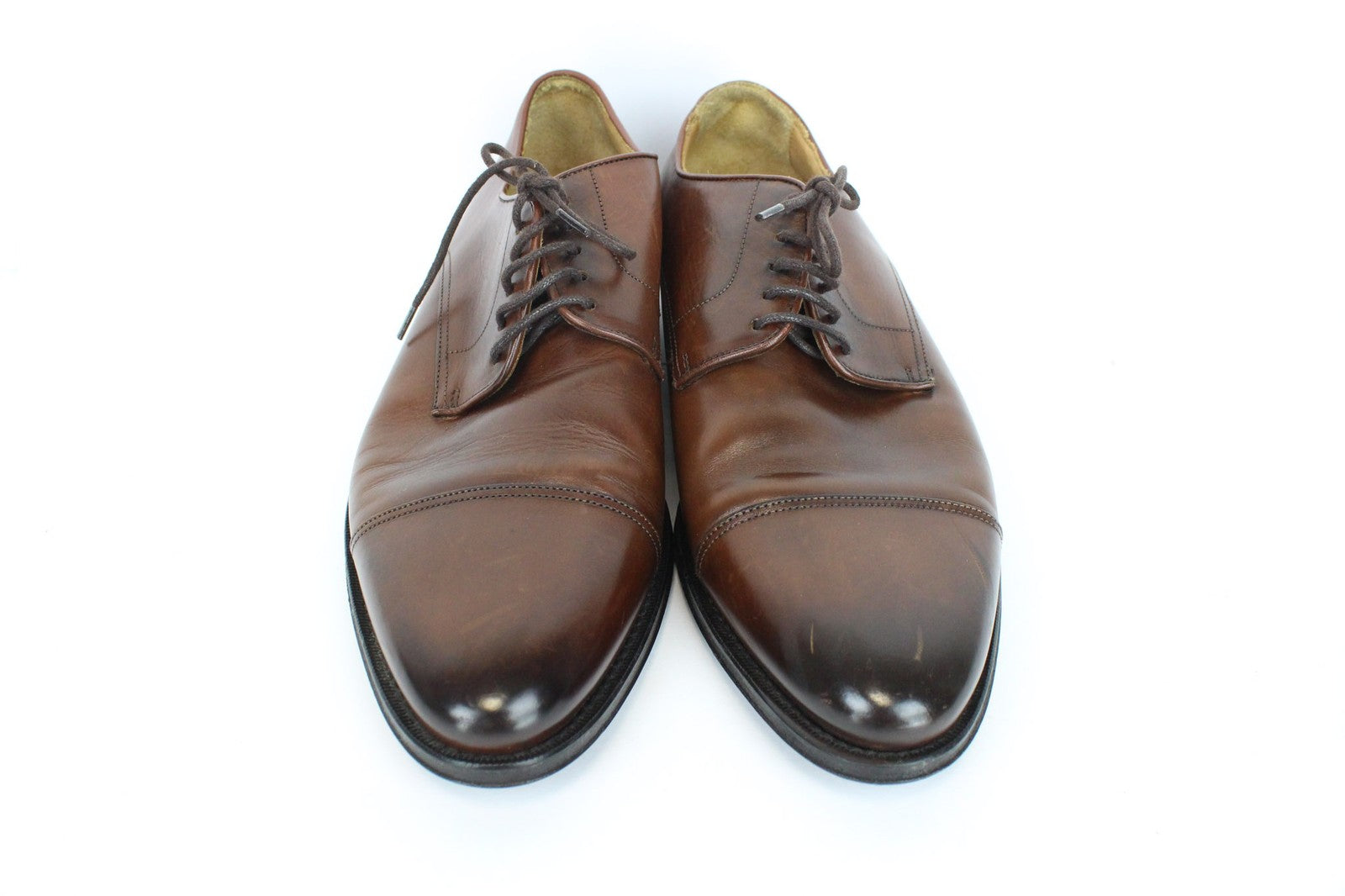 SUITSUPPLY Men Shoes EU40 Mid-Brown Lace Up Formal Calf Leather Derby Classic