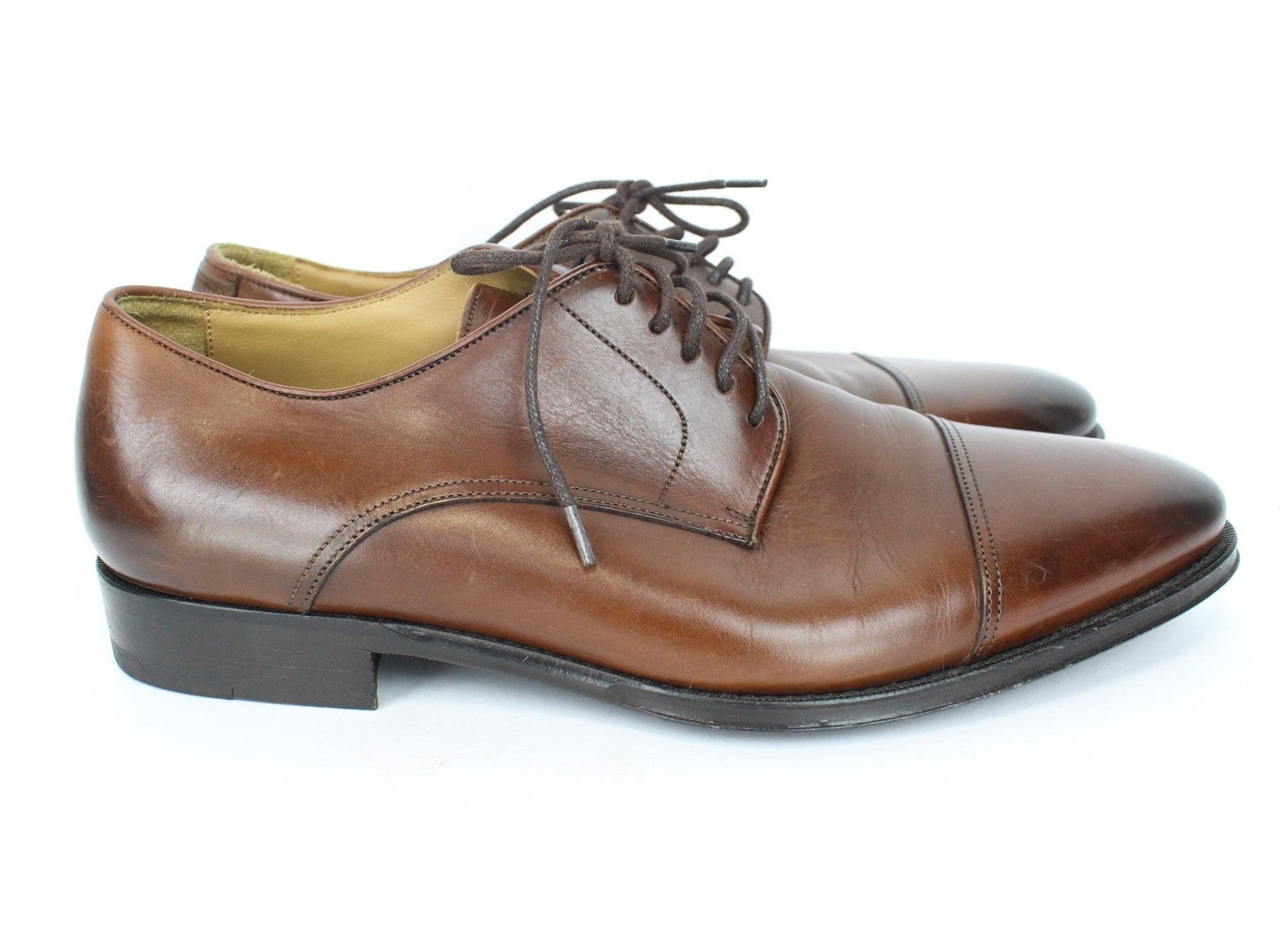 SUITSUPPLY Men Shoes EU40 Mid-Brown Lace Up Formal Calf Leather Derby Classic