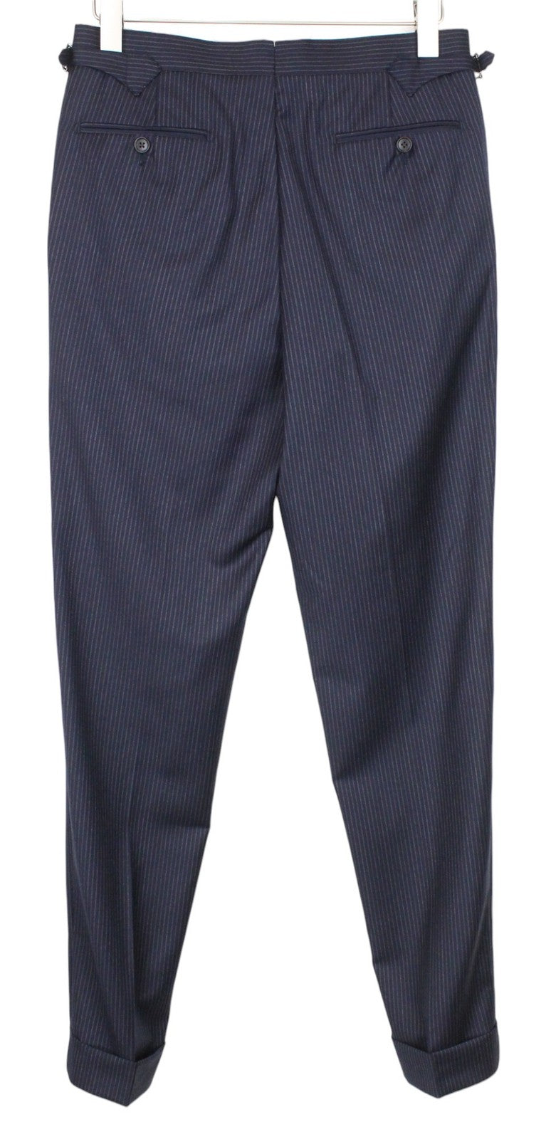 SUITSUPPLY Havana Jetted Men Suit UK36R Slim Wool Super 130's Navy Stripe 2Piece