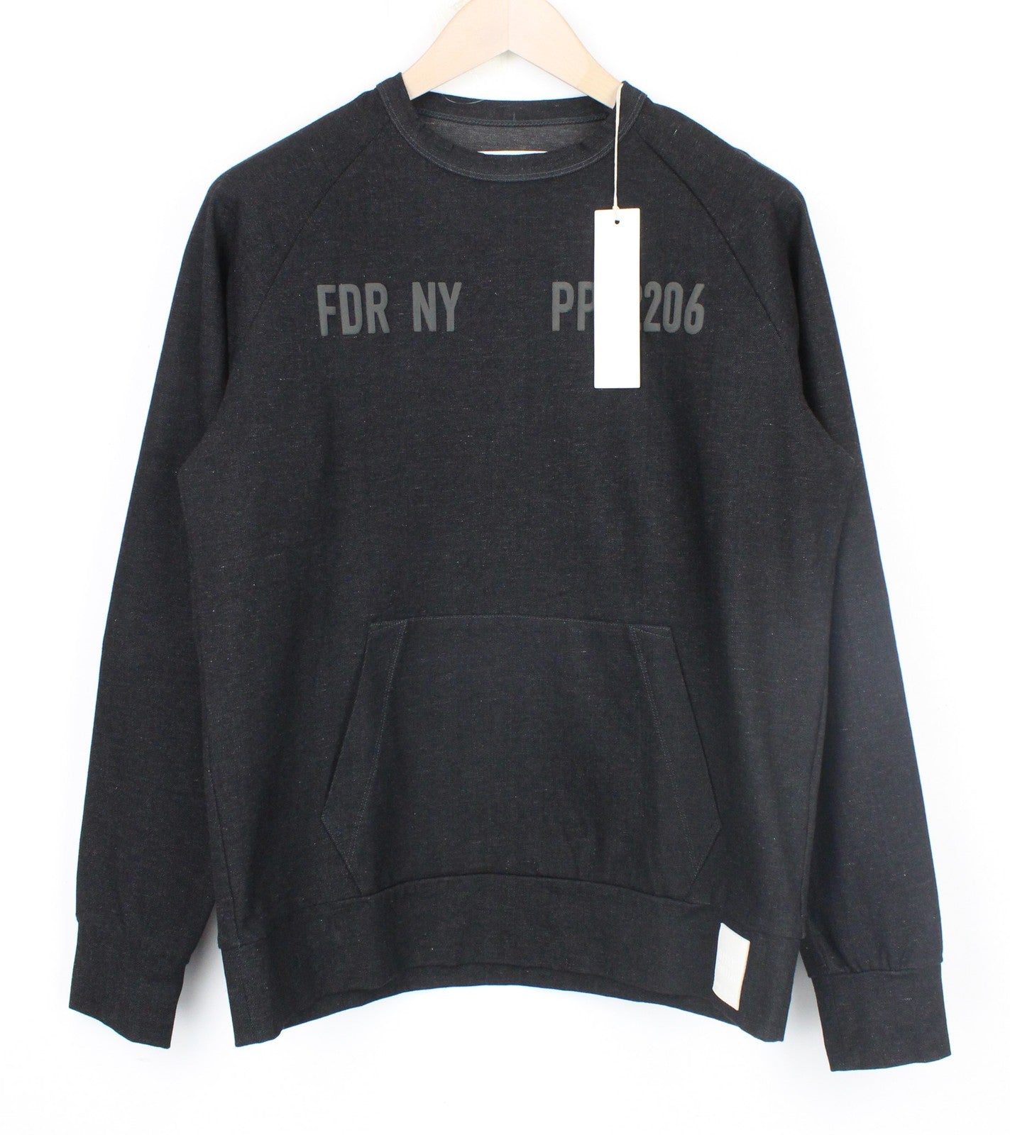 REPLAY Men Sweatshirt M Grey Cotton Blend Long Sleeved Pouch Pocket Pull On