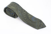 SUITSUPPLY Men Tie ~150 x 8 cm Green Wool Silk Patterned Pointed-End Formal