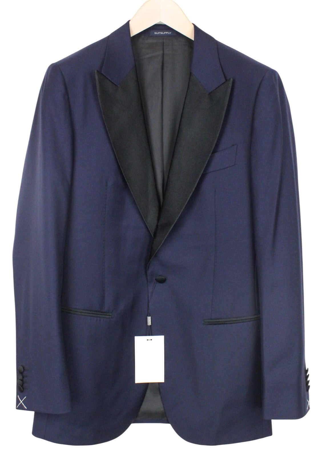 SUITSUPPLY Lazio Men Suit UK40L Blue Slim 3-Piece Tux Pure Wool S130 Formal