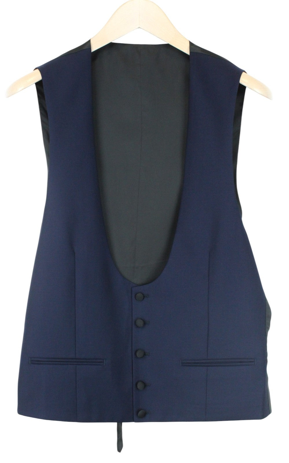 SUITSUPPLY Lazio Men Suit UK40L Blue Slim 3-Piece Tux Pure Wool S130 Formal