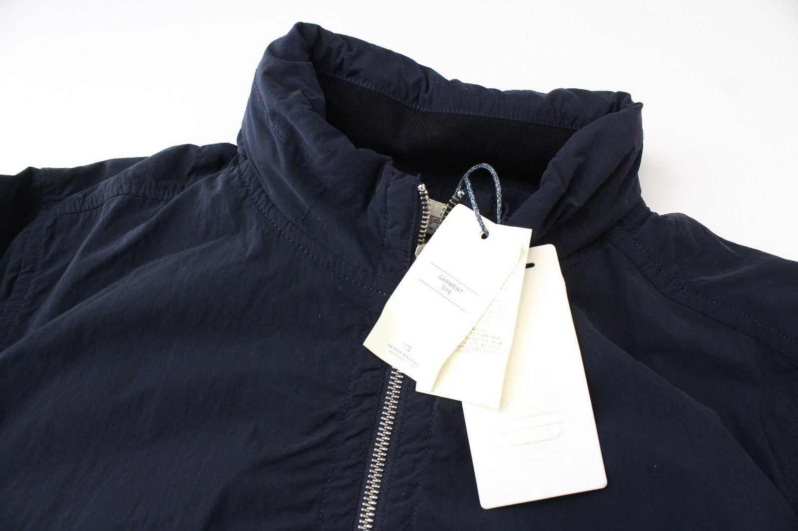 SCOTCH & SODA Men Jacket S Dark Blue Hooded Garment-Dyed Lightweight Classic