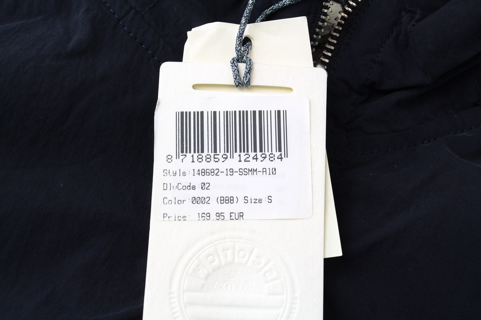 SCOTCH & SODA Men Jacket S Dark Blue Hooded Garment-Dyed Lightweight Classic