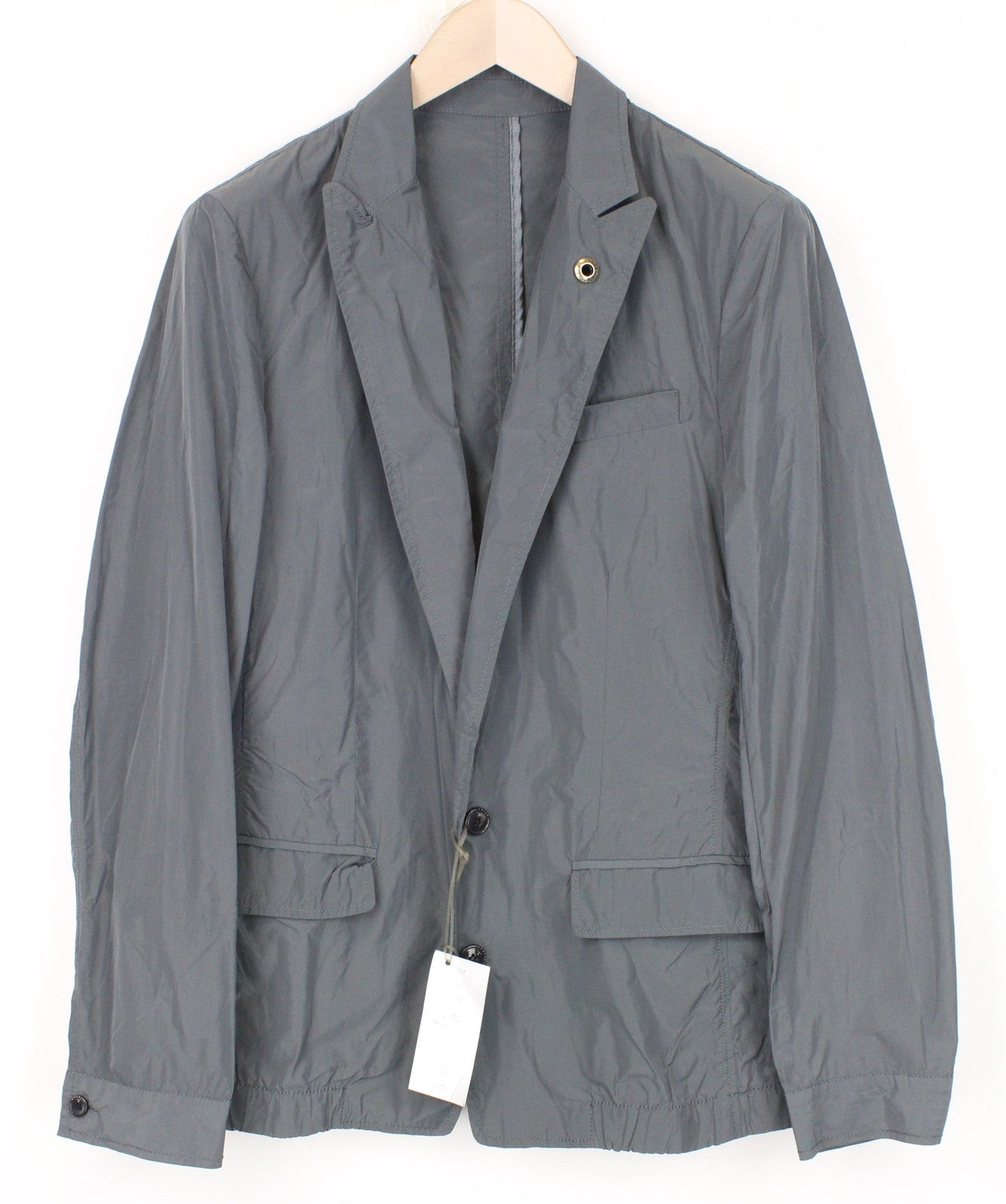RICHMOND Men Jacket IT48 Mid-Grey Unlined Designer Lightweight Classic 2-Buttons