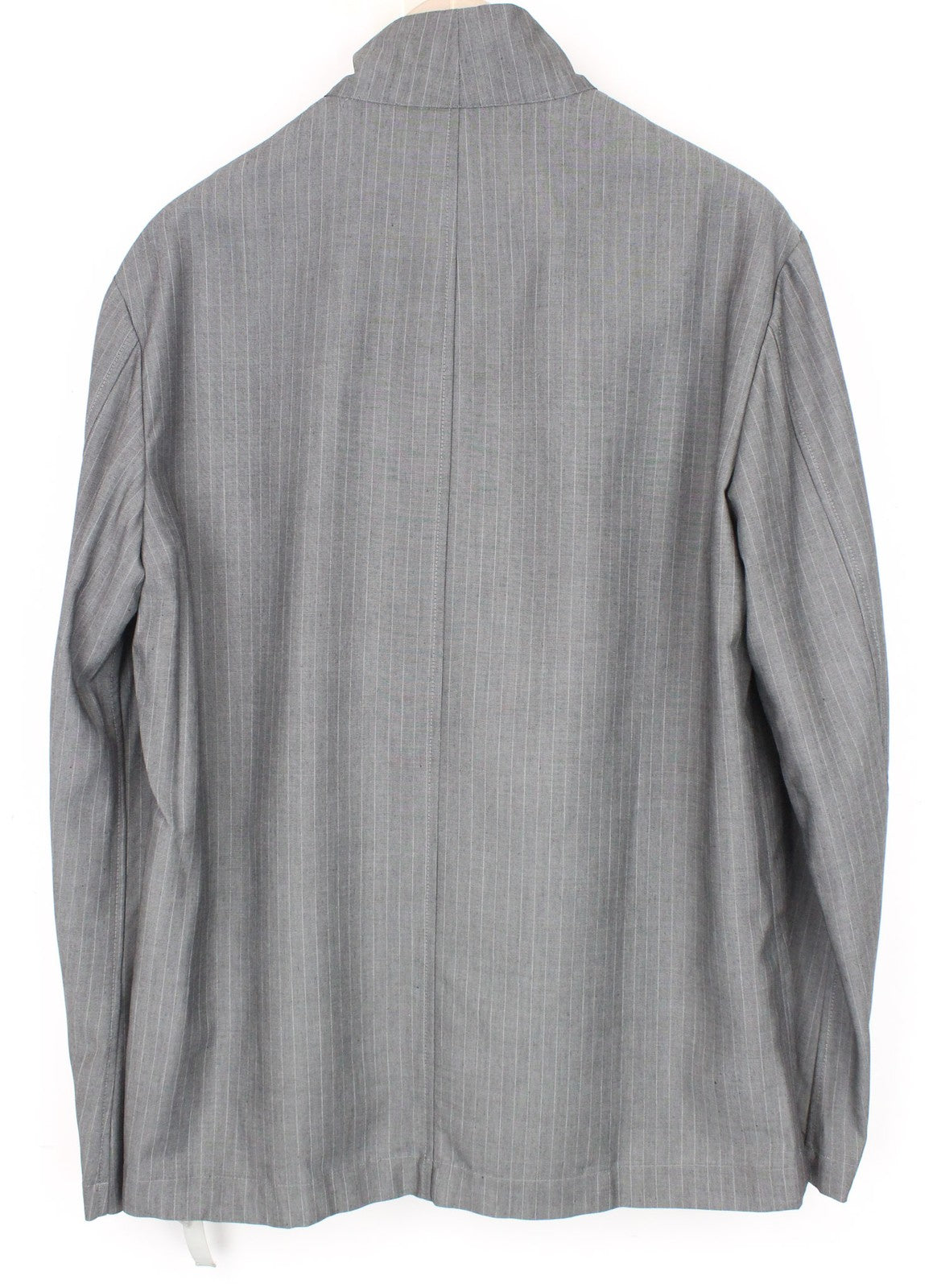 RICHMOND Men Jacket IT48 Grey Striped Melange High Neck Designer Virgin Wool Mix