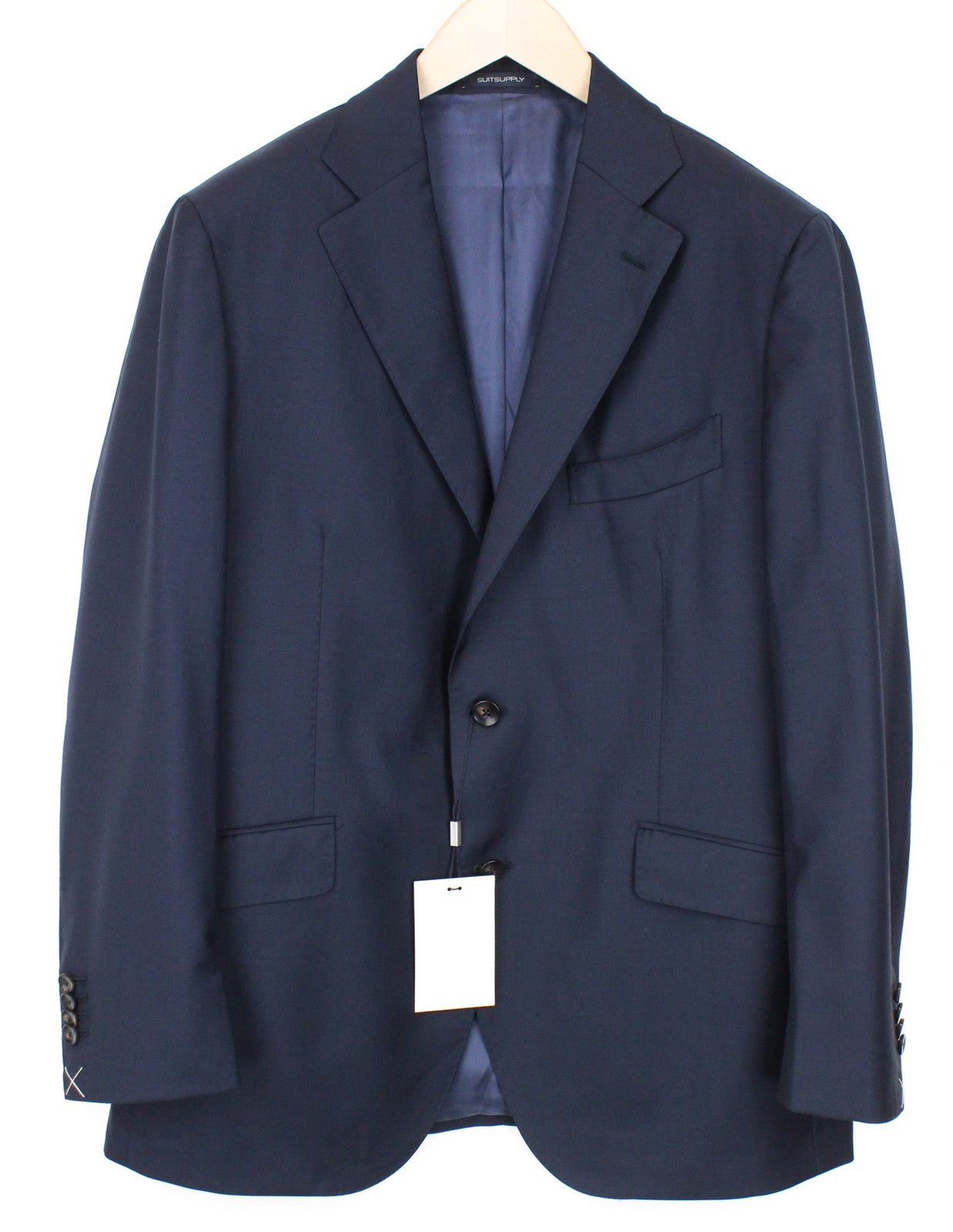 SUITSUPPLY La Spalla Men Suit UK46S Blue Wool Single-Breasted Classic 2 Piece