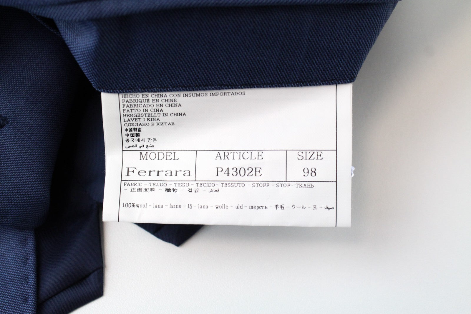 SUITSUPPLY Lazio La Spalla Men Suit UK40L Wool Super 150's Slim Blue 3 Piece