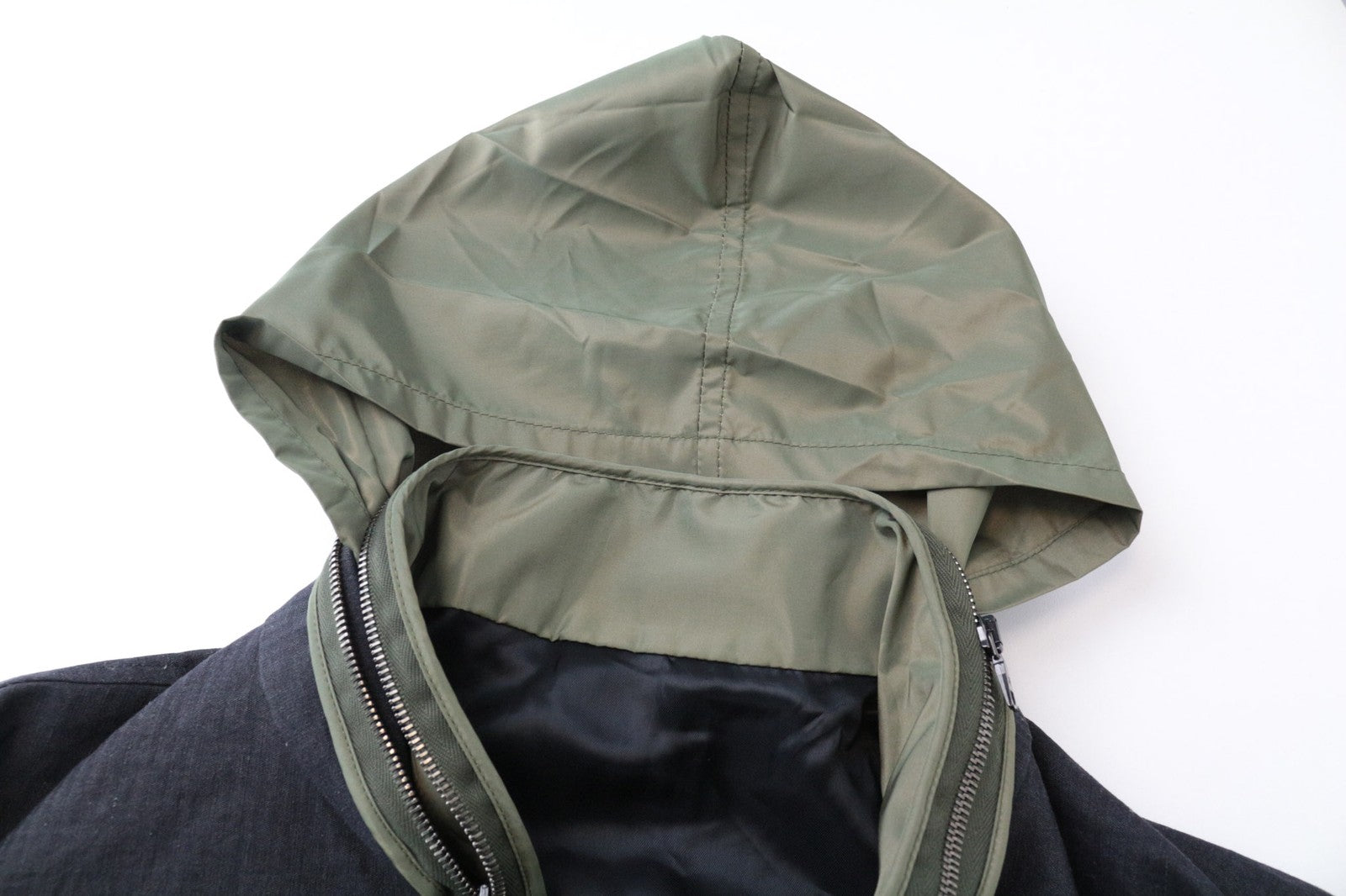 JOHN RICHMOND  Men Jacket 52 Green Cotton Linen Lightweight Zipped Hooded