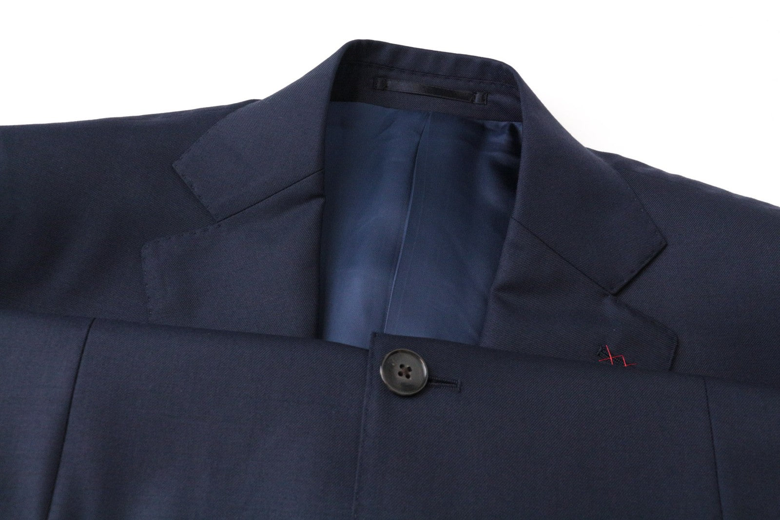 SUITSUPPLY Lazio Men Suit UK44R Pure Wool Navy 2-Piece Slim Cut Formal Twill
