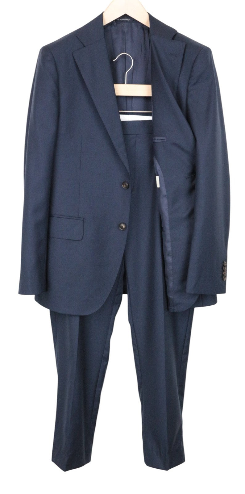 SUITSUPPLY La Spalla Men Suit UK42R Perennial Blue 2-Piece Pure Wool Slim Cut