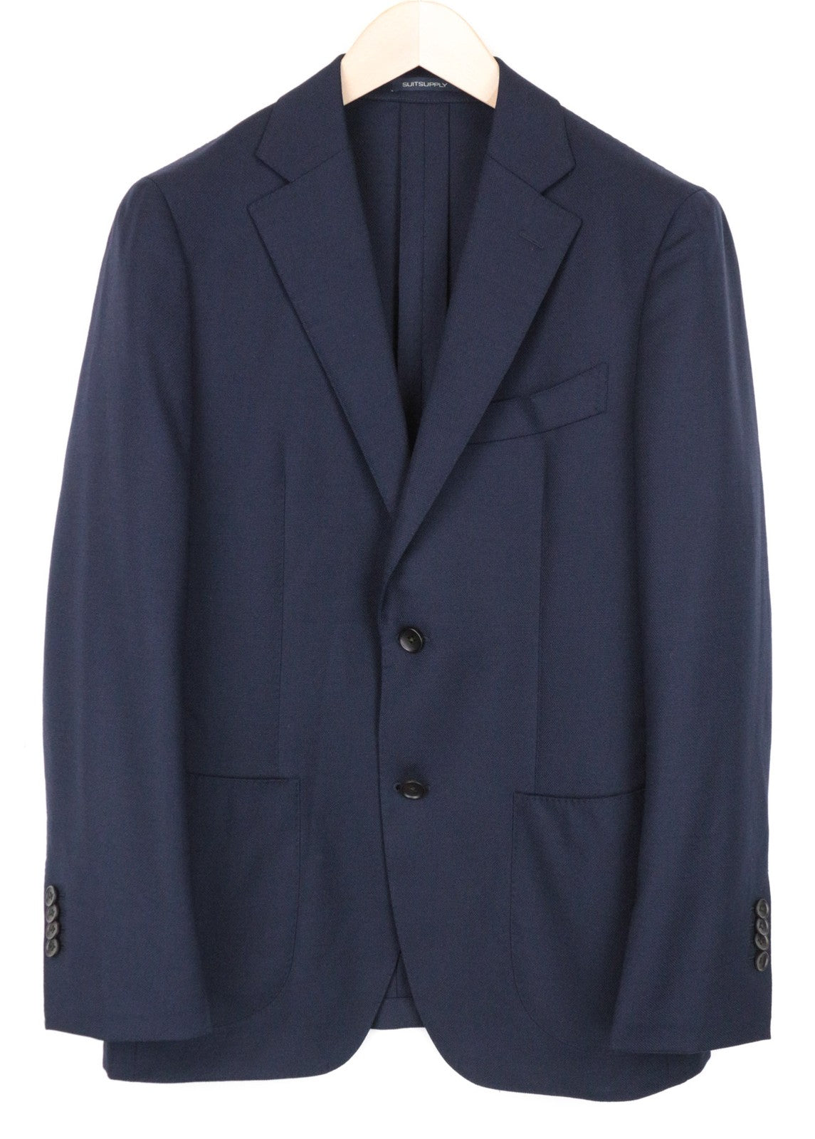 SUITSUPPLY Havana Men Suit UK38S Pure Wool Stretch Slim Blue 3-Piece Unlined