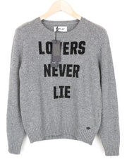 REPLAY Women Jumper S Grey Relaxed Sweater Knit Crew Neck Melange Wool Blend