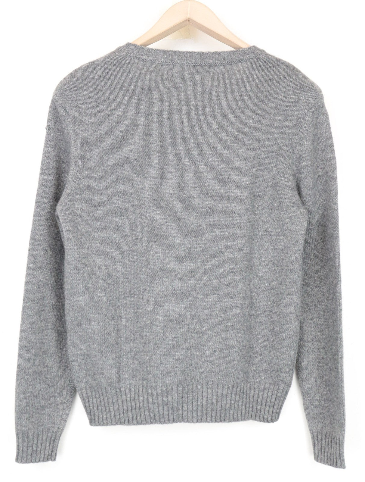 REPLAY Women Jumper S Grey Relaxed Sweater Knit Crew Neck Melange Wool Blend