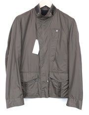 RICHMOND Men Jacket IT48 Mid-Brown Designer Lined Zip-Fly High Neck High Neck