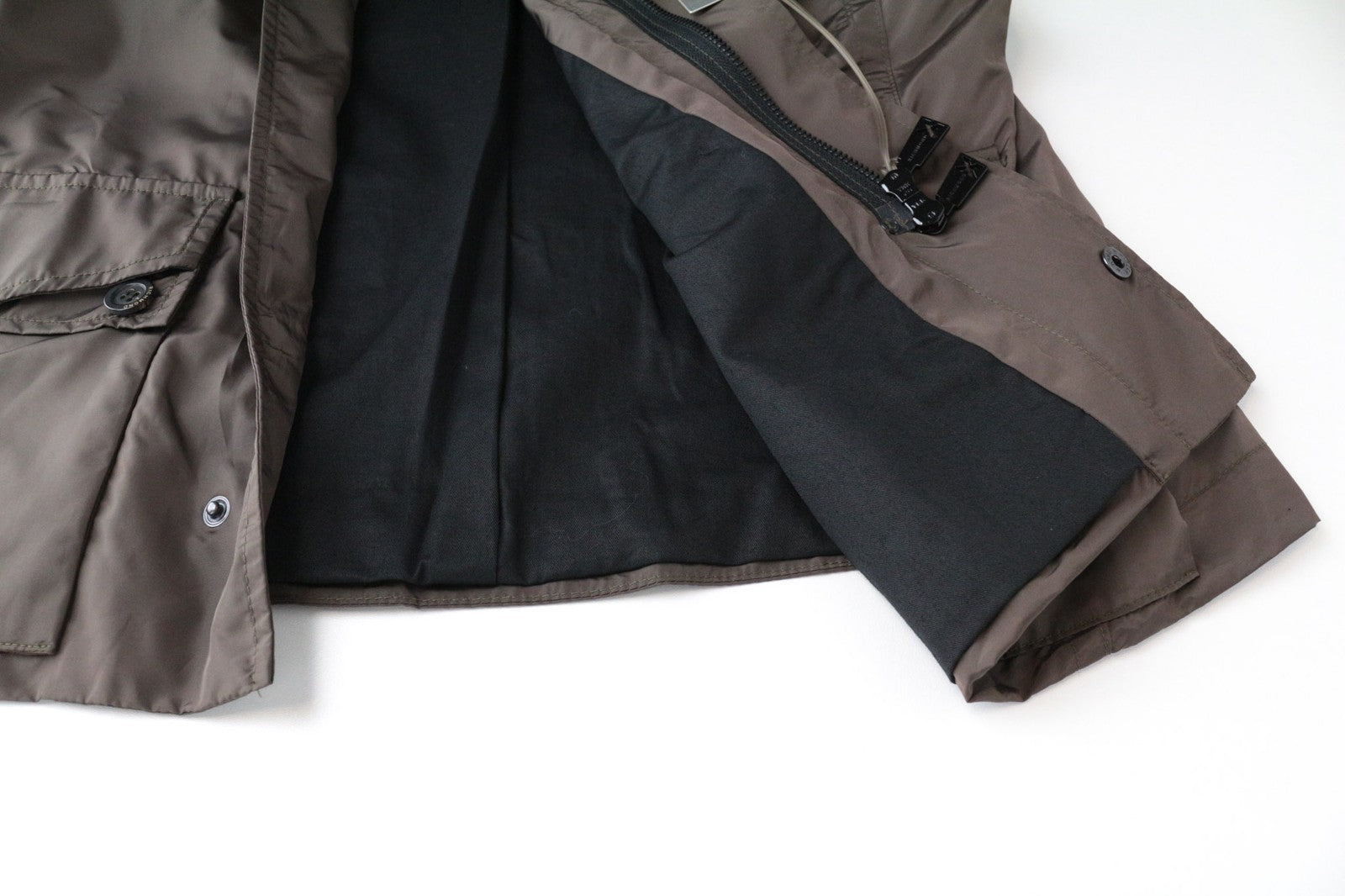RICHMOND Men Jacket IT48 Mid-Brown Designer Lined Zip-Fly High Neck High Neck