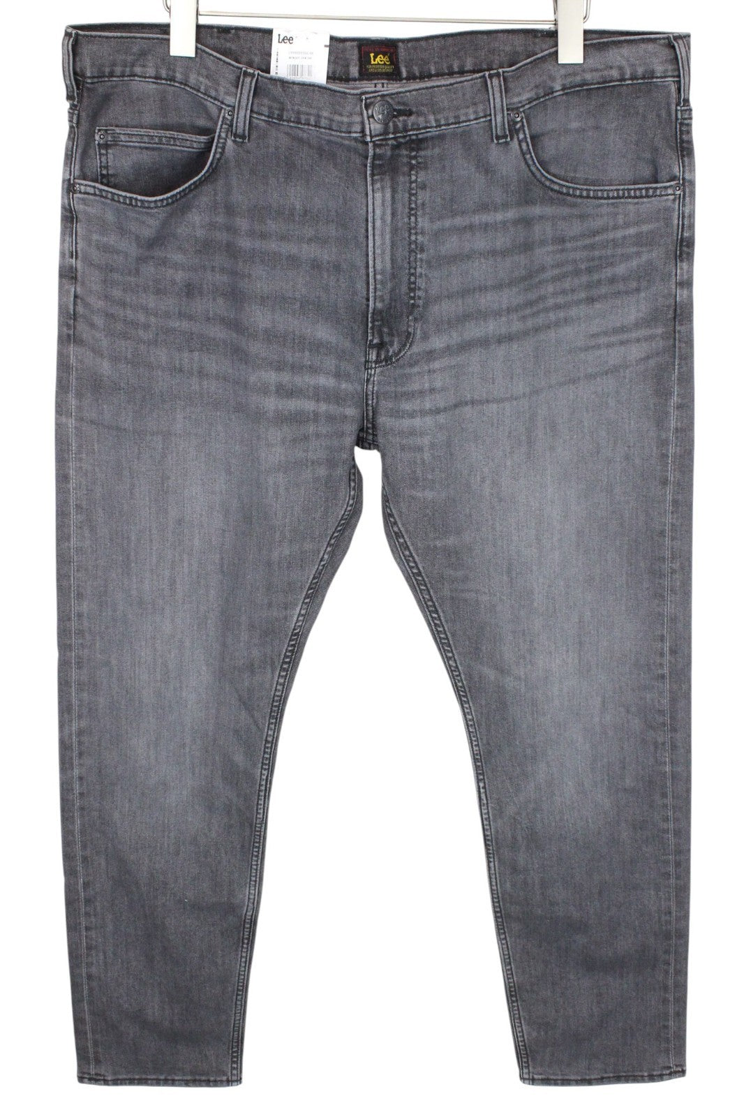 LEE Rider Men Jeans W40/L32 Grey Slim Fit Washed Cotton Stretch Denim Casual