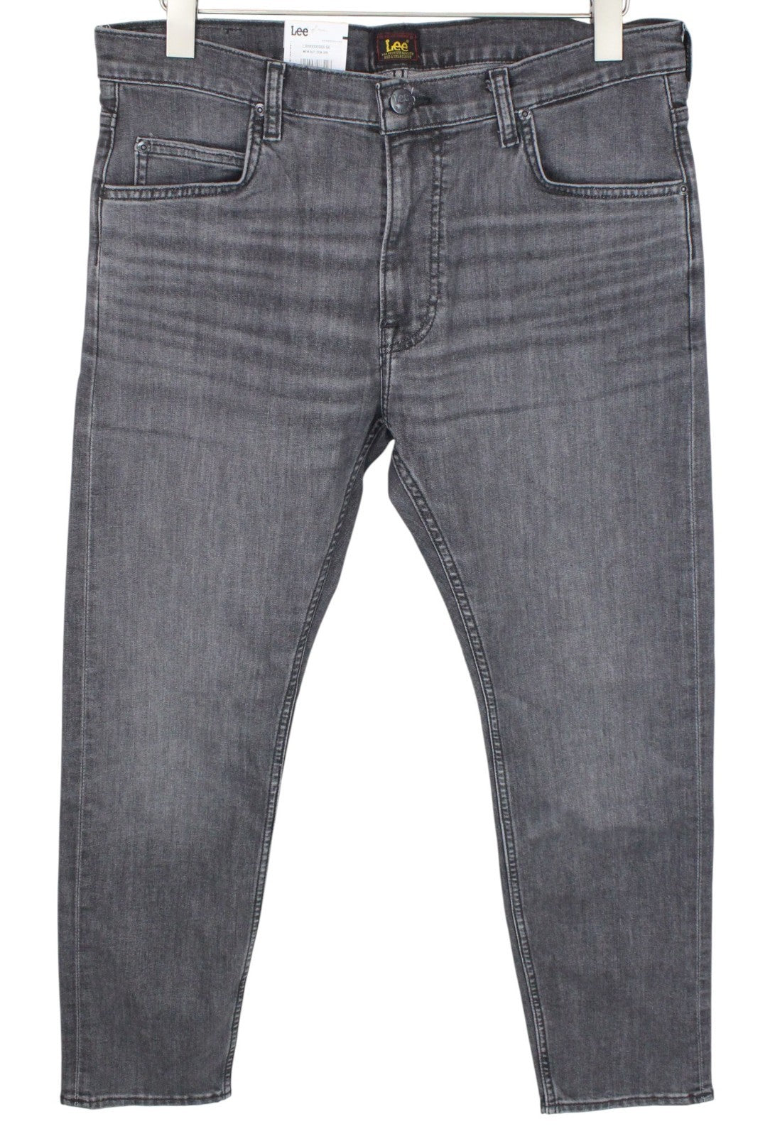 LEE Rider Men Jeans W33/L30 Grey Slim Faded Washed Cotton Stretch Denim Casual