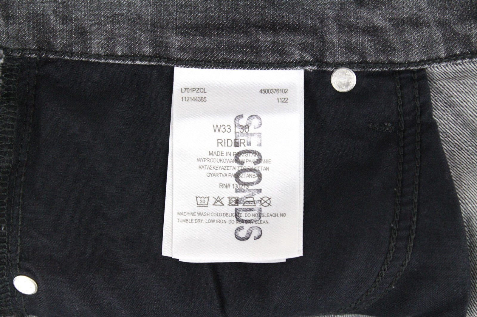 LEE Rider Men Jeans W33/L30 Grey Slim Faded Washed Cotton Stretch Denim Casual