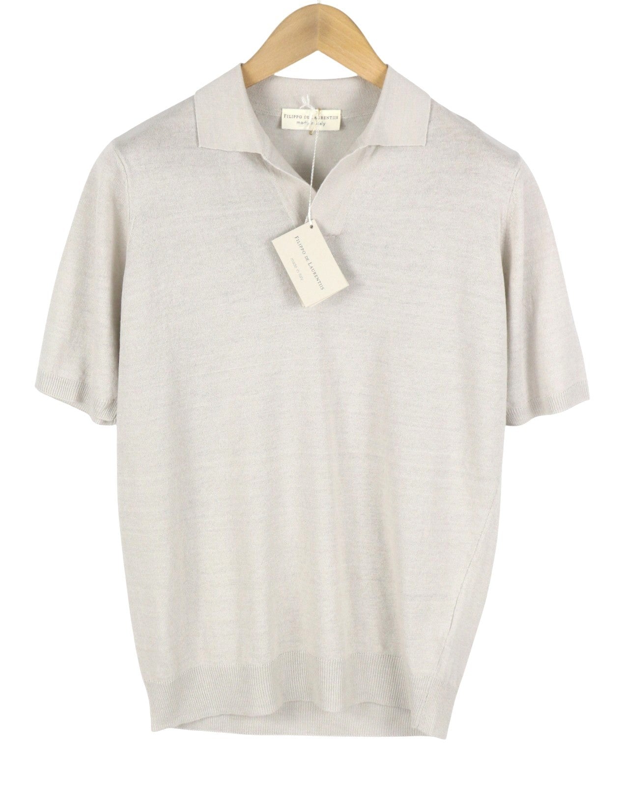 FILIPPO DE LAURENTIIS Polo Skipper Men Polos IT48 S Beige Melange Linen Blend