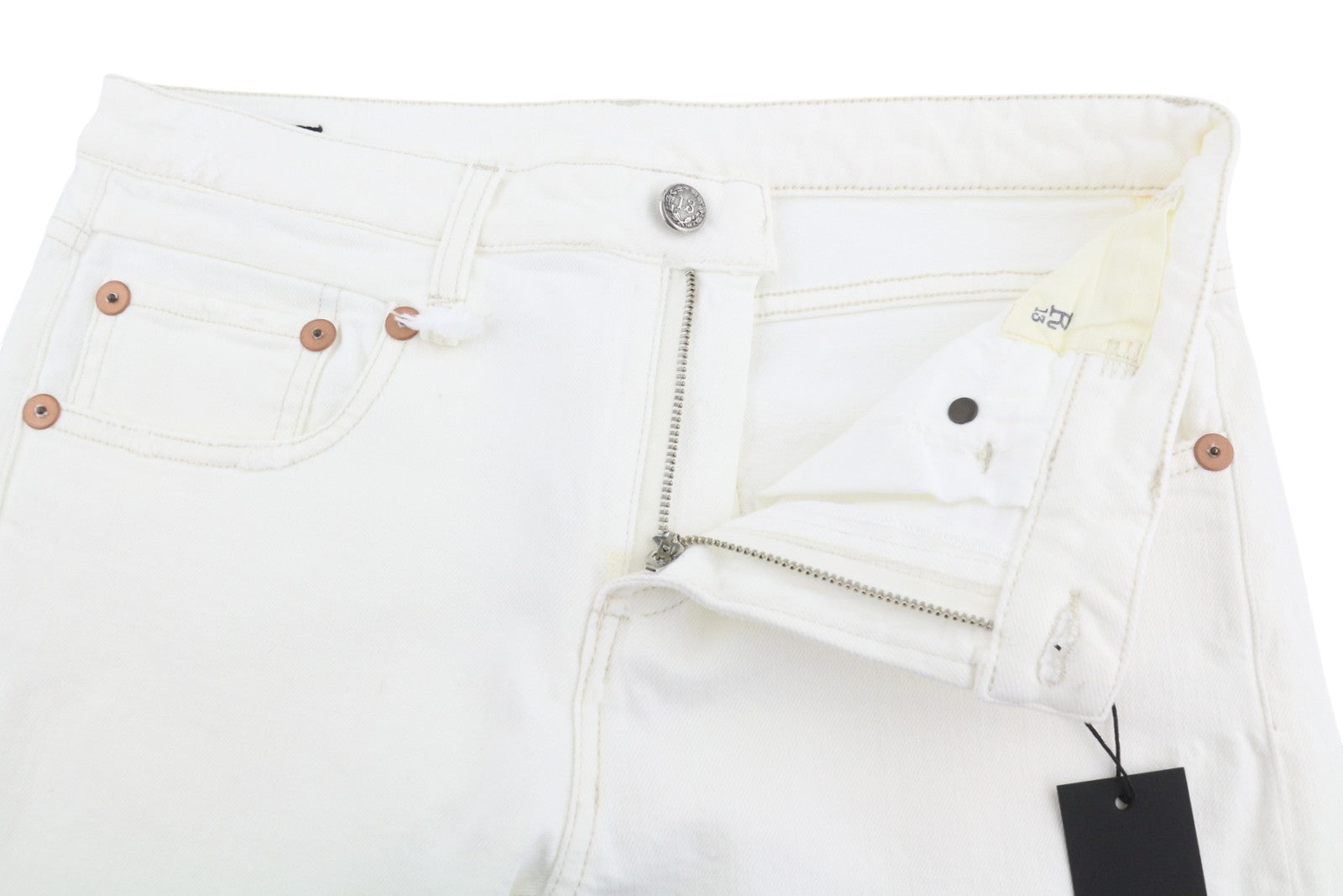 R13 Toby Boy Women Jeans 28 Aerin White Stretch Low Rise Slim Fit Denim