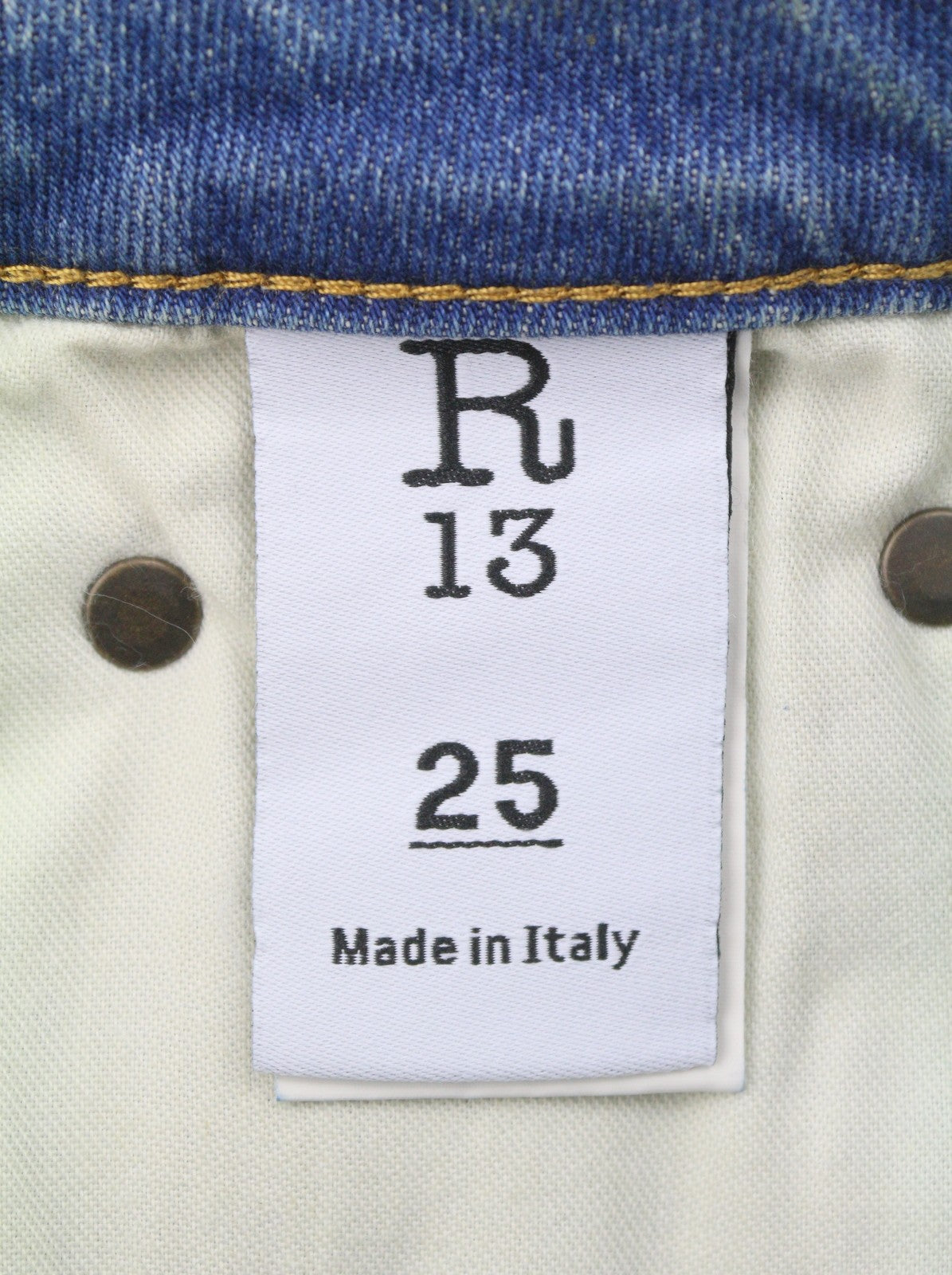 R13 Kick Fit Women Jeans 25 Kelly Stretch Cropped Aged Faded Blue PS26