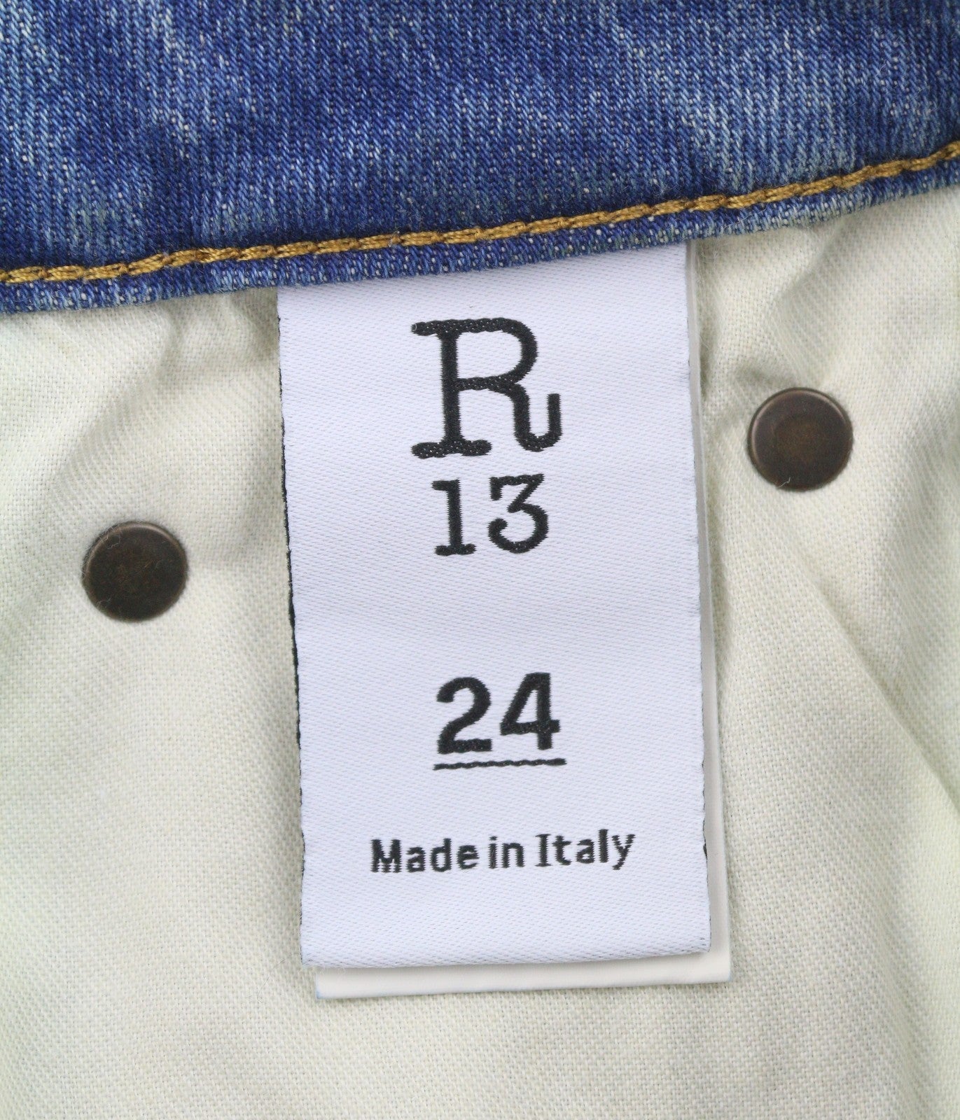 R13 Kick Fit Women Jeans 24 Kelly Stretch Cropped Aged Faded Blue PS26