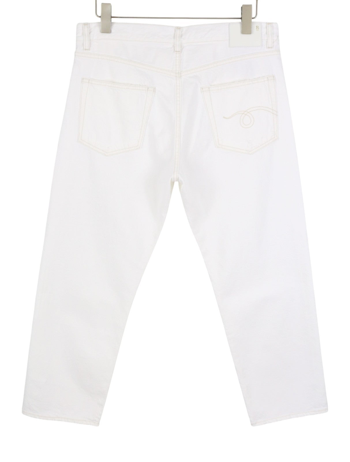 R13 Boyfriend Women Jeans 29 Aerin White High Rise Straight Cropped SS26