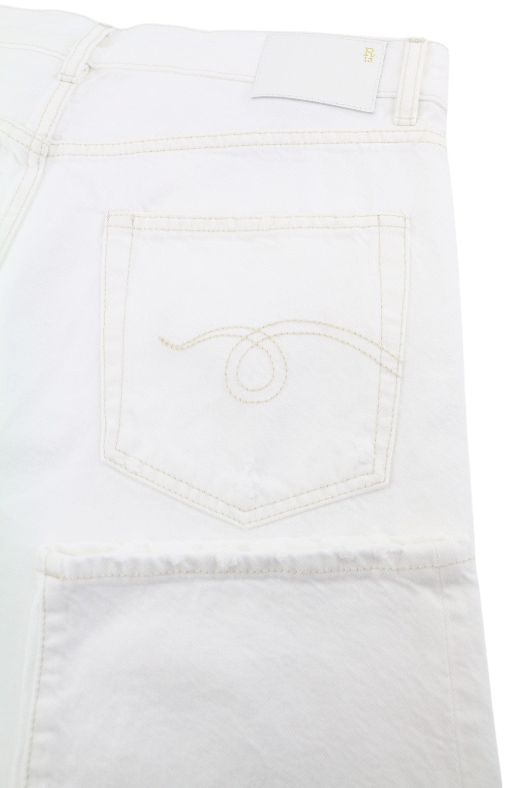 R13 Boyfriend Women Jeans 29 Aerin White High Rise Straight Cropped SS26