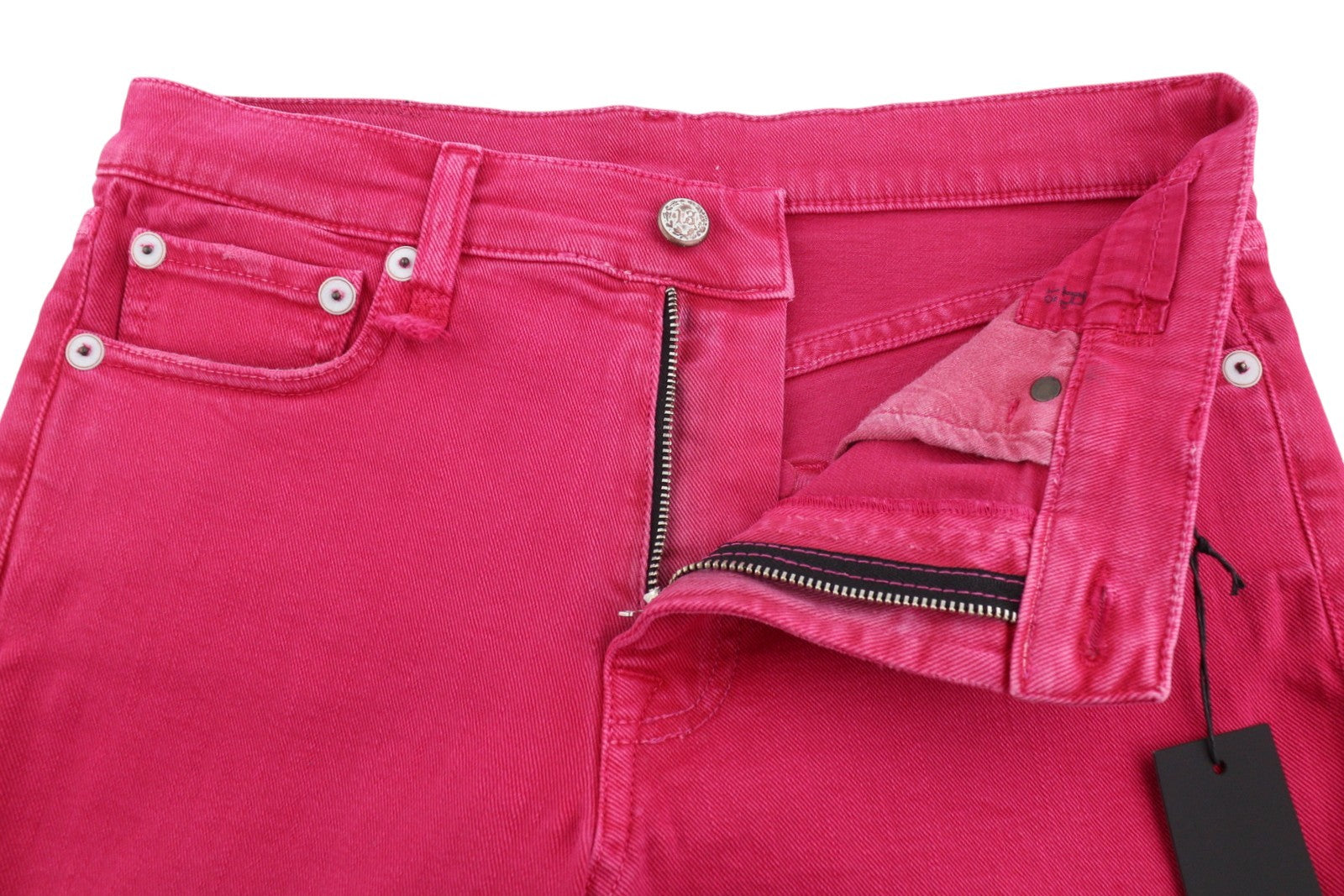 R13 Romeo Women Jeans 27 Fuchsia Stretch Cropped Slim Fit SS26 RRP735