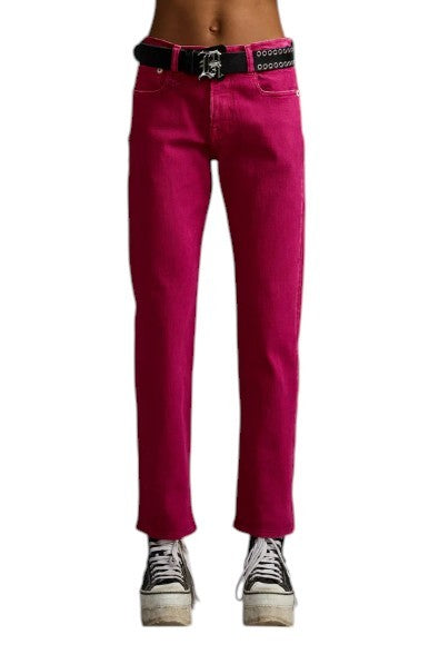 R13 Romeo Women Jeans 24 Fuchsia Stretch Cropped Slim Fit SS26 RRP735