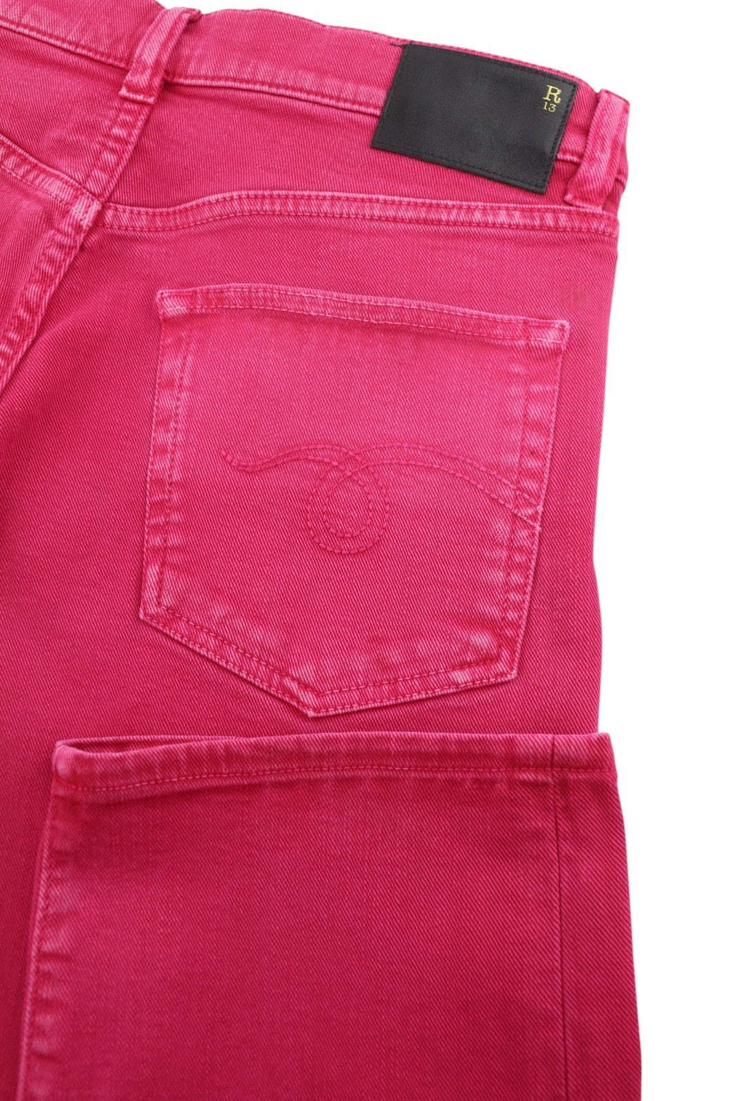 R13 Romeo Women Jeans 24 Fuchsia Stretch Cropped Slim Fit SS26 RRP735