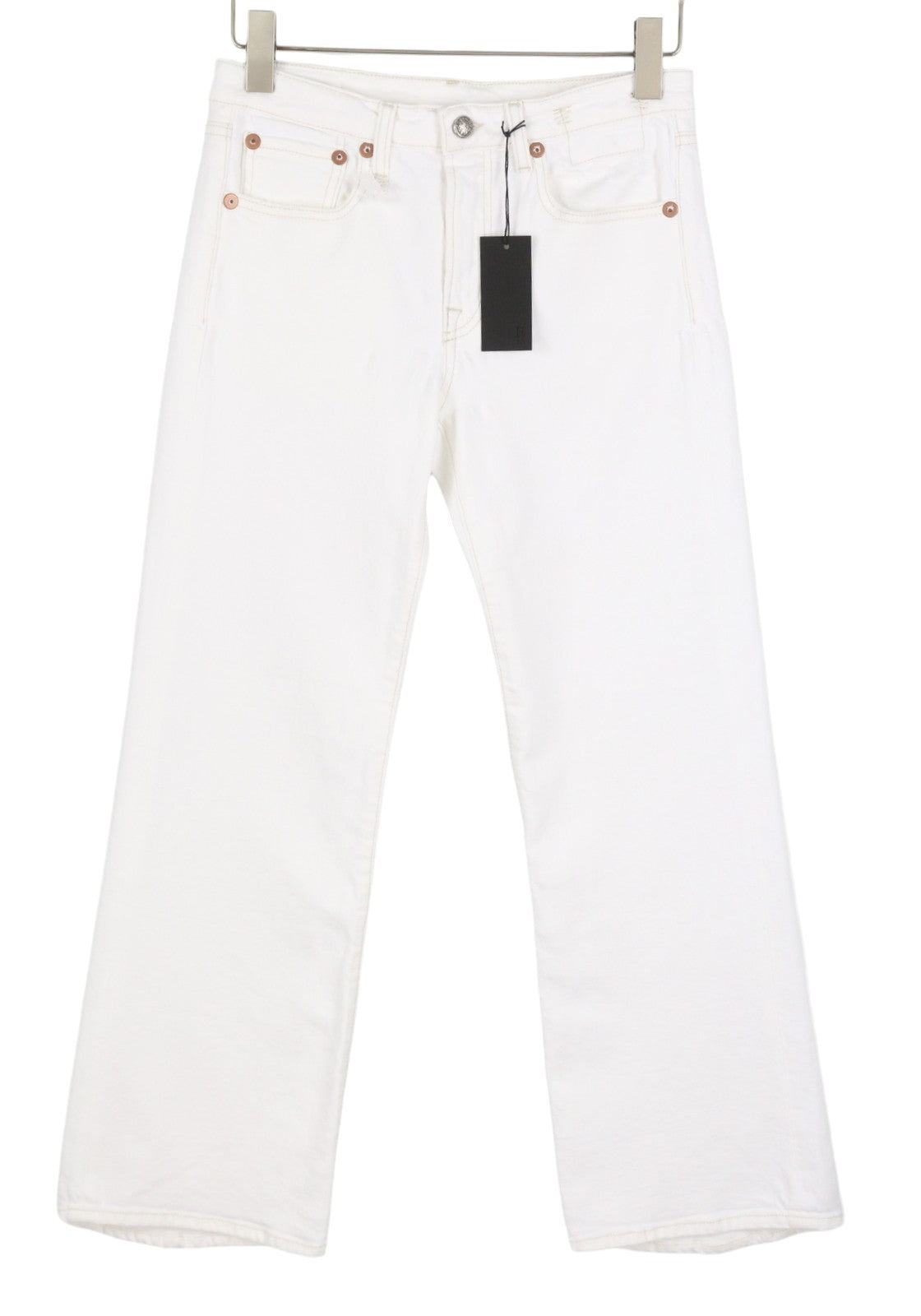 R13 Joan Cropped Flare Women Jeans 26 Aerin White Stretch Cropped SS26 RRP685