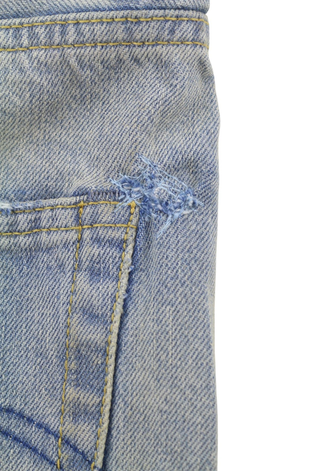 R13 X-BF Women Shorts 23 Bass Blue Whiskers Faded Aged Look Distress SS26