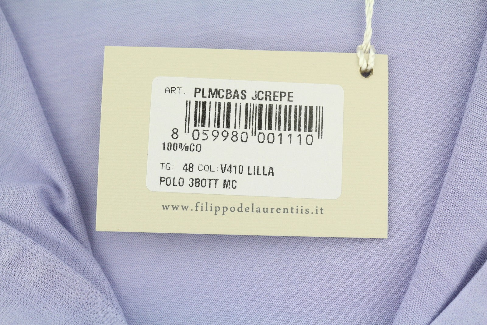 FILIPPO DE LAURENTIIS Men Polos IT48 S Purple Cotton Short Sleeved