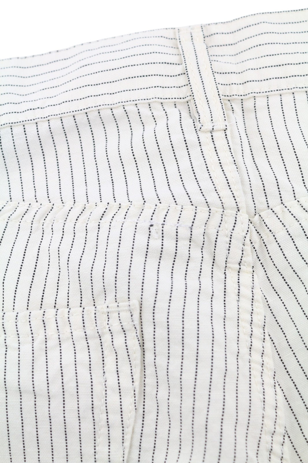 R13 X-BF Women Trousers 30 White With Black Mini Stripe Linen Blend SS26 RRP785