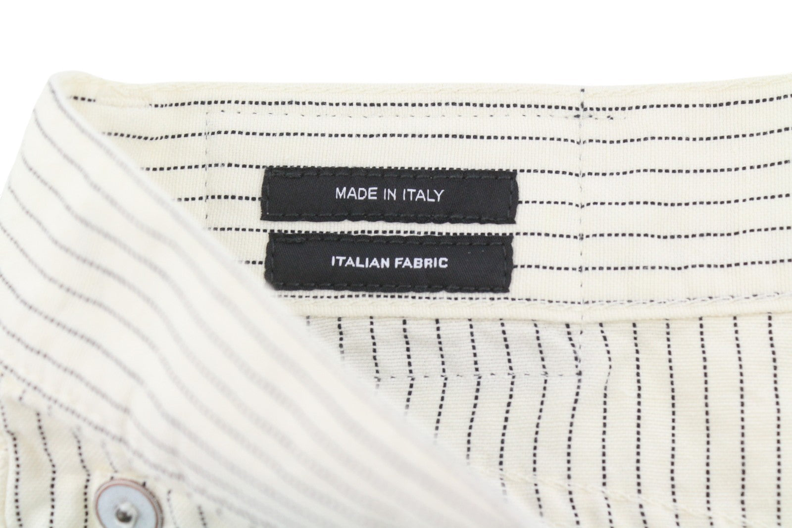 R13 X-BF Women Trousers 30 White With Black Mini Stripe Linen Blend SS26 RRP785